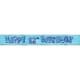 image 4 of Unique Party Childrens Happy Birthday Glitz Foil Banner - Blue - 15th