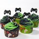 image 2 of Gaming Party Birthday Pick Candles - Pack of 5 | Black