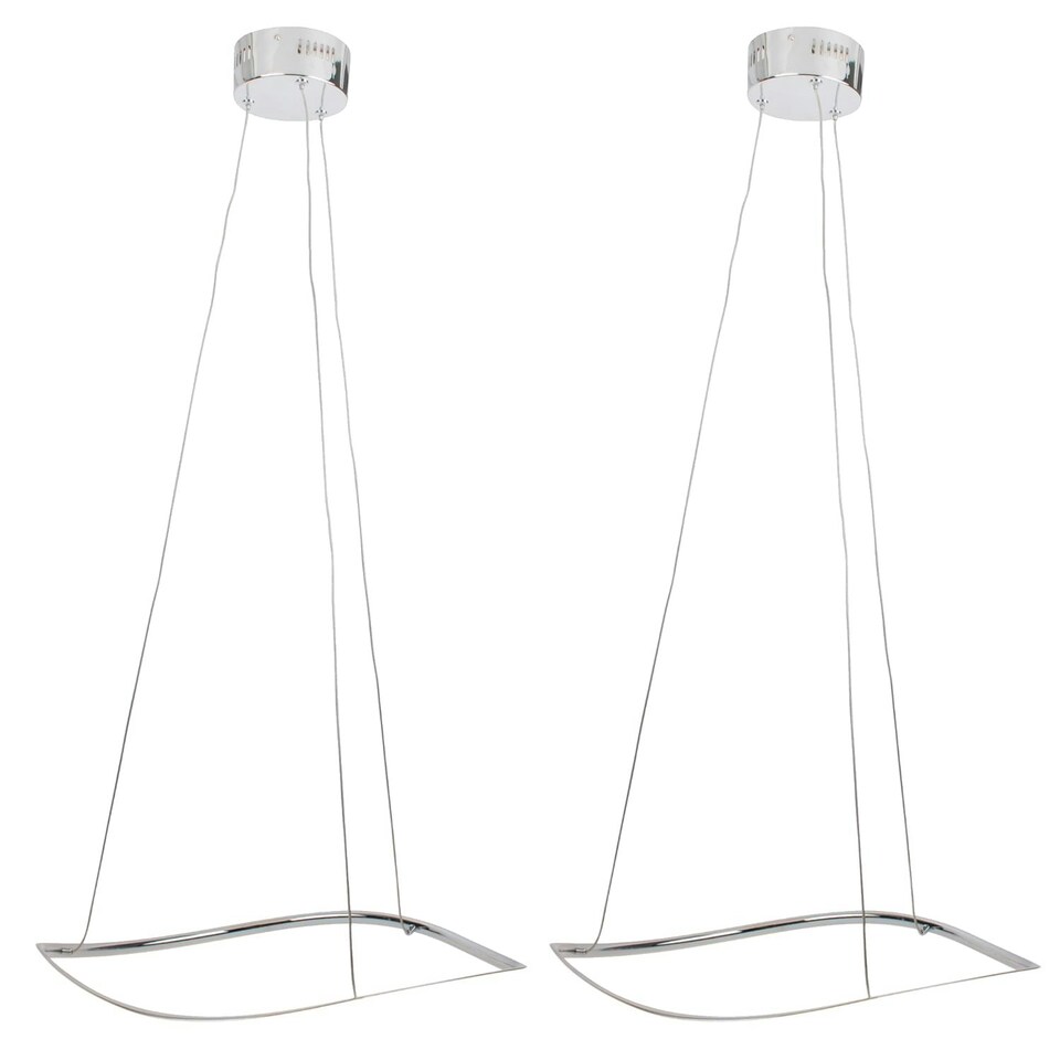 image 1 of First Choice Lighting Set of 2 Polished Chrome LED Ripple Fittings Chrome