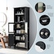 image 8 of COSTWAY Bathroom Storage Cabinet 2 Doors Display Organizer Black Black