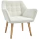 image 1 of HOMCOM Velvet-Feel Accent Chair with Arms Slanted Back Wood Legs Cream
