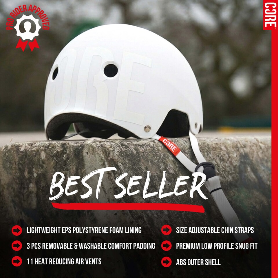 image 1 of CORE Street Helmet - Stealth/White