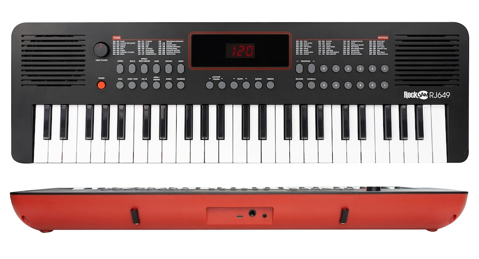 image 1 of RockJam 49 Key USB Midi Keyboard Piano with Lessons & Note Stickers
