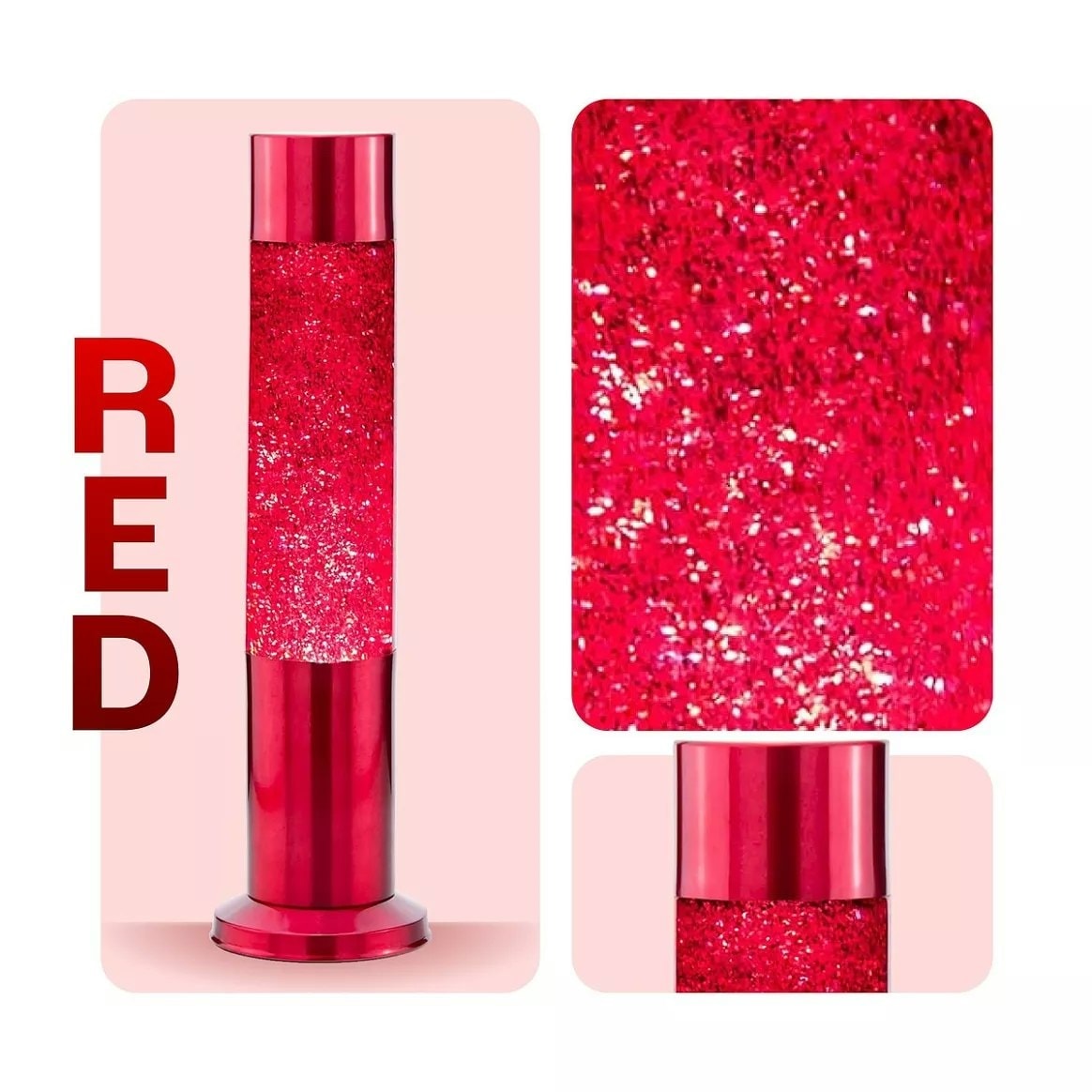 Nova Lighting Red Glitter Lamp | Size: Medium