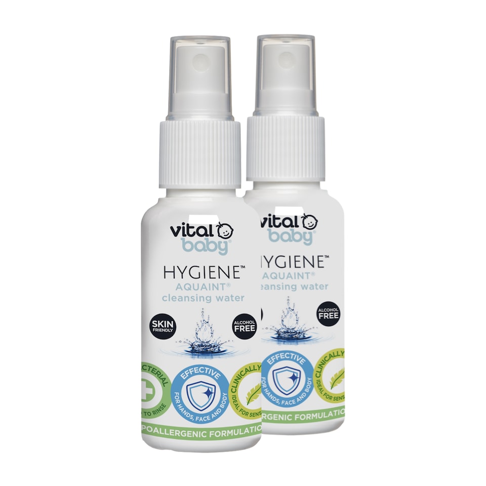 image 1 of Vital Baby Hygiene Aquaint cleansing water 50ml 2 pack