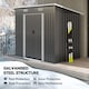 image 3 of Outsunny 7 x 4ft Outdoor Storage Shed, Lean to Metal Garden Shed with Foundation Kit for Log, Rubbish Bin, Tool, Lawnmower, Bike, Black