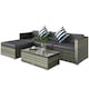 image 1 of Outsunny 5 Pieces Rattan Sofa Set Wicker Sectional Cushion Patio Grey Garden