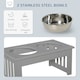 image 5 of PawHut Raised Dog Bowls Pet Feeder Raised Elevated Stainless Steel Food Grey