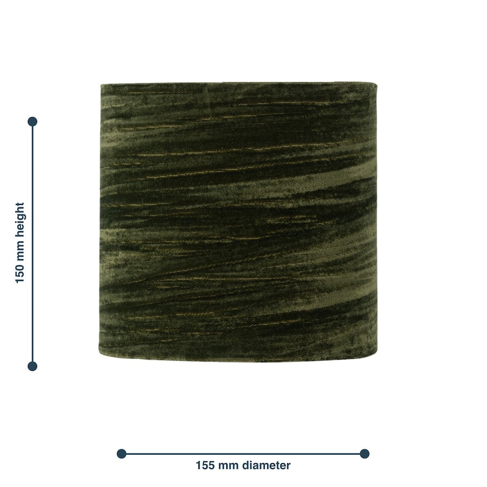 image 1 of Set of 2 Green Crushed Velvet 15.5cm Table Lamp Shades | Green | Small | 2