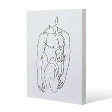 line art of male body (Canvas Print) 127 x 101 x 4cm