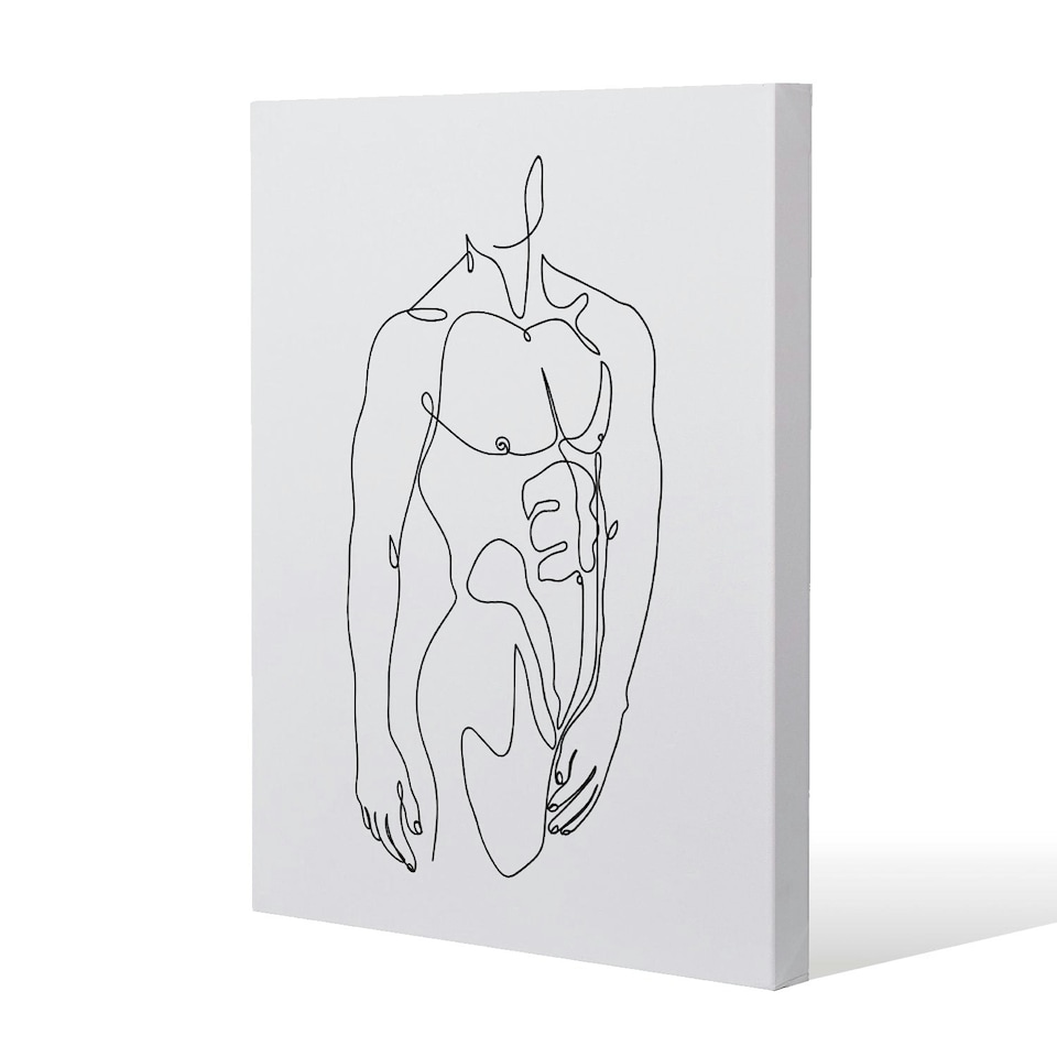 image 1 of line art of male body (Canvas Print) 127 x 101 x 4cm