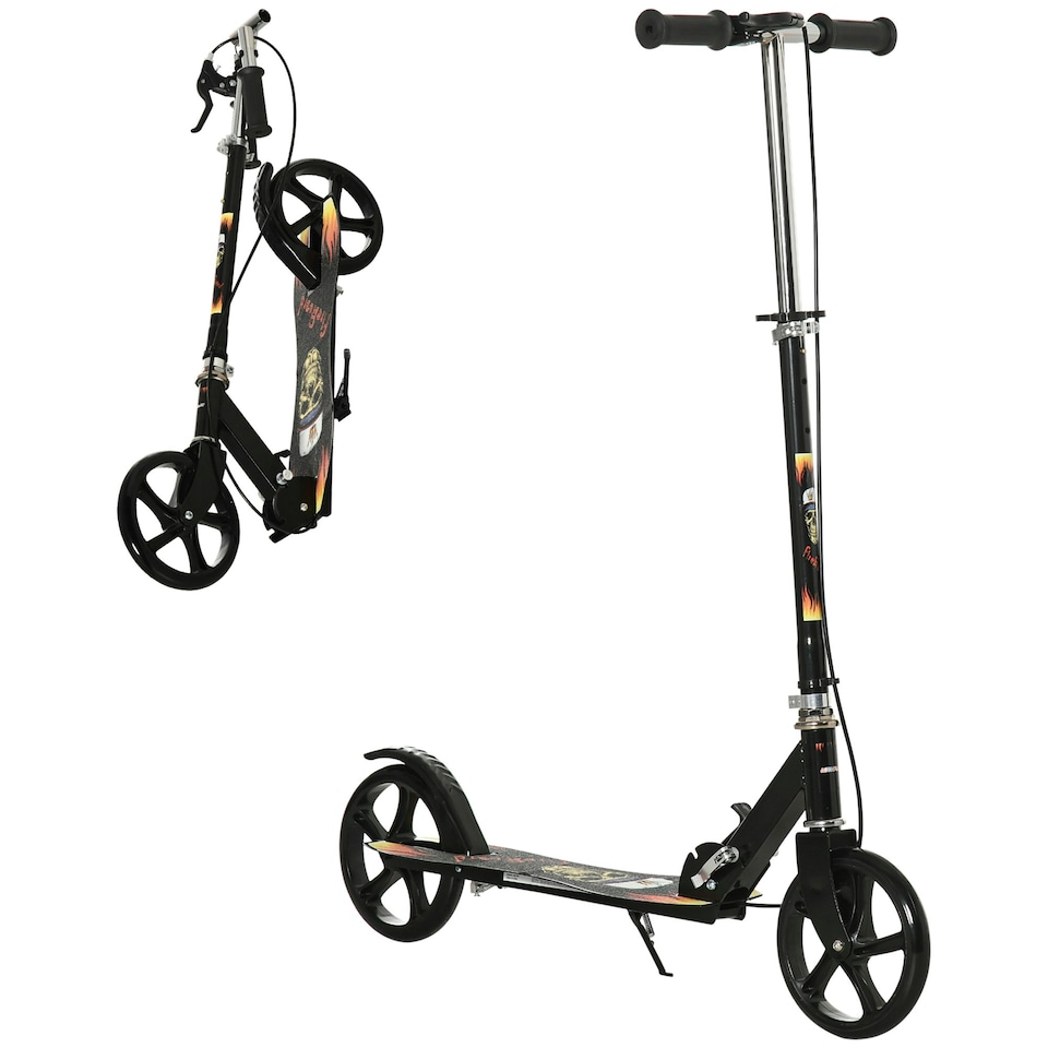 image 1 of HOMCOM Foldable Kick Scooter for Kids w/ Adjustable Height, Break, Big Wheels