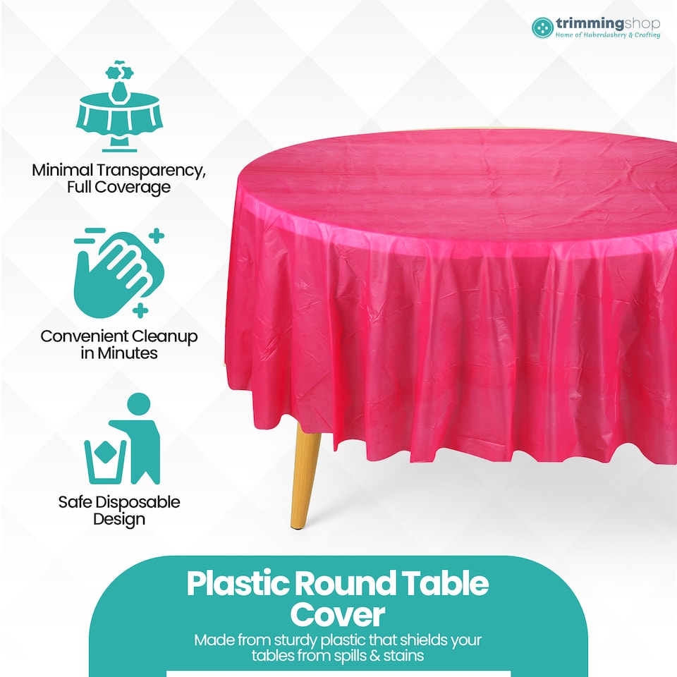 image 1 of Disposable Plastic Table Cover, Waterproof Tablecloth - 84 Inch