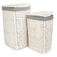 image 3 of Set of 2 Corner White Wash Laundry Hamper with Grey Sage Lining Grey | Grey