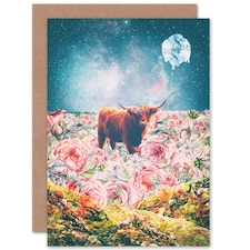 Scottish Highland Hairy Trippy Psychedelic Scottish Scotland Card