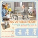 image 3 of AIYAPLAY 3 Pcs Height Adjustable Kids Table and Chair Set for Playroom | Grey