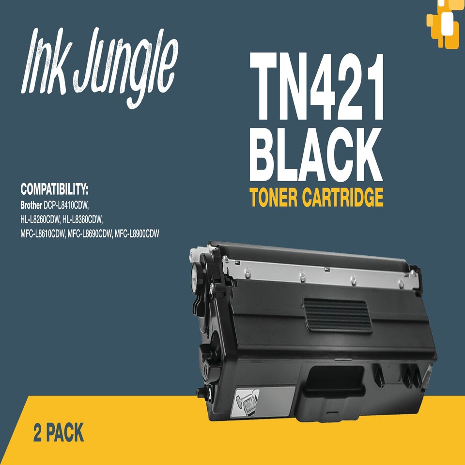 image 1 of 2x Compatible Brother TN421 Black Toner Cartridges Black