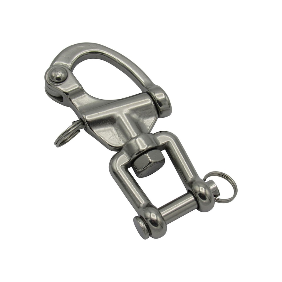 Jaw Swivel Snap Shackle Stainless Steel with Pin 87MM (Marine Quick Release Rigging Fork)