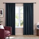 image 2 of Furn Soft Chenille Blackout Pencil Pleat Curtain Pair, 229cm width x 183cm drop | Blue | Navy | 1