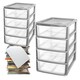 image 3 of 1 x Silver A4 Table & Desktop Compact Bedside Plastic Storage Unit With 4 Clear Drawer Silver