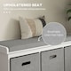 image 3 of HOMCOM Shoe Bench with 3 Fabric Baskets, Shoe Storage Bench with Seat Cushion, Shoe Cabinet for Entryway, Hallway, Living Room, Bedroom, White | White | White