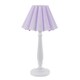 image 1 of ValueLights Victoria White Wood Table Lamp Lilac Scallop Shade and Bulb