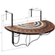 image 5 of Hanging table with mosaic pattern 75x65x62cm | Brown | terracotta/white | 1