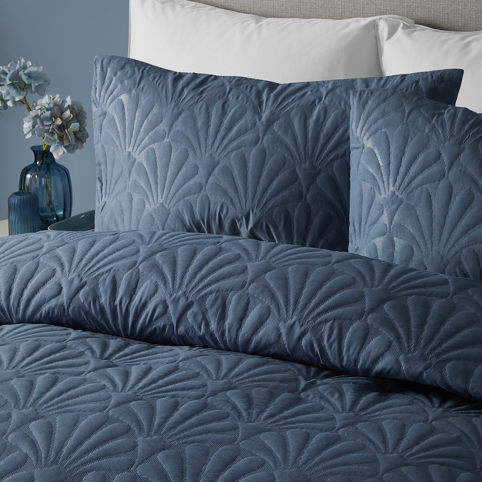 image 1 of Serene Cavali Duvet Cover Set Dark Blue