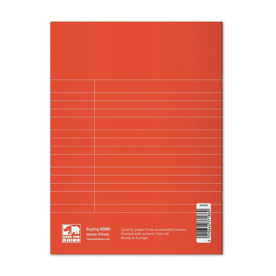 image 1 of Pack of 10 Rhino 8 x 6" 84 Page Red 5-Day Week Homework Diaries