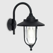 ValueLights Eyam Swan Neck Matte Black Lantern and E27 Candle LED 4W Warm White 3000K Bulb Black