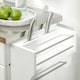 image 8 of HOMCOM Rolling Kitchen Cart Storage Trolley with Drawer Towel Rail Steel White