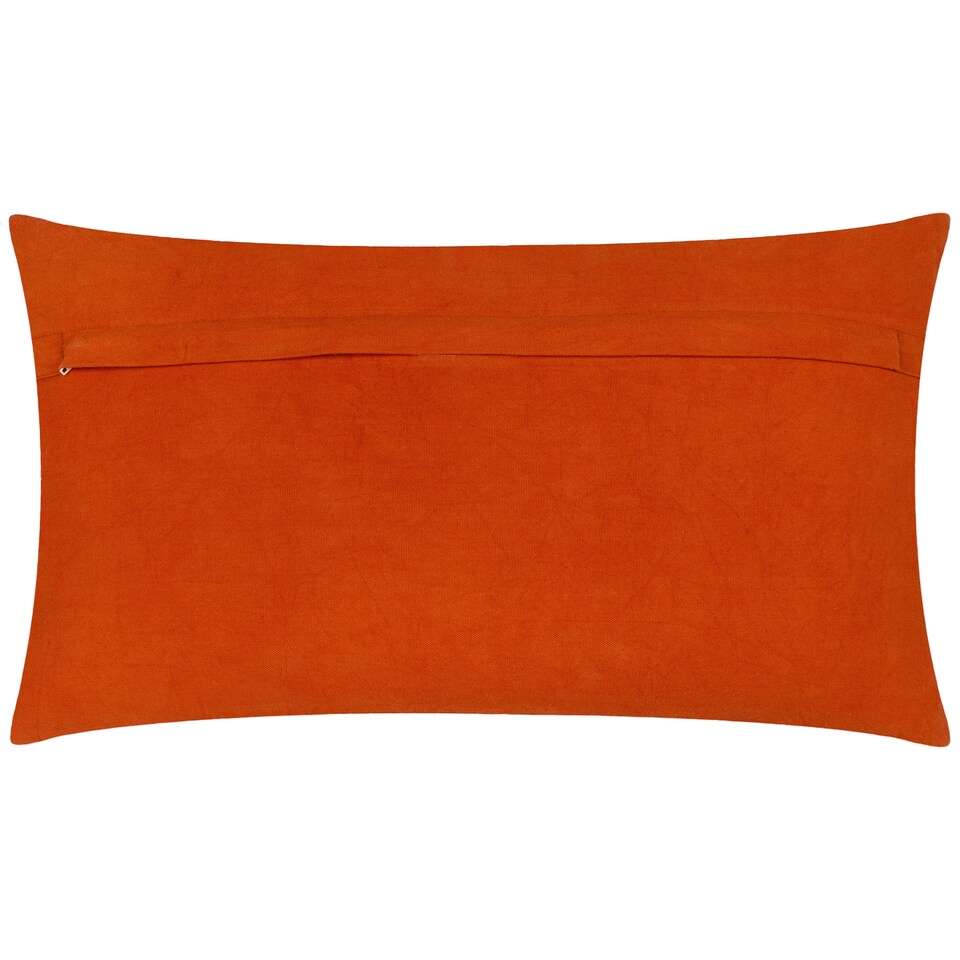 image 1 of Wylder Tropics Dynasty Leopard Embroidered Chenille Cushion, Rust Orange, 30 x 50cm