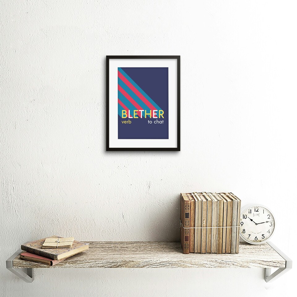 image 1 of Scottish Word Definition Blether Chat Scots Dictionary 9x7" Black Framed Wall Art Print