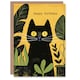 image 1 of Plant Lover Cute Black Cat Pet Botanical Yellow Arty All Occasion Birthday Card