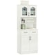 image 1 of HOMCOM Kitchen Cupboard Storage Cabinet w/ 4 Doors and Adjustable Shelves,White