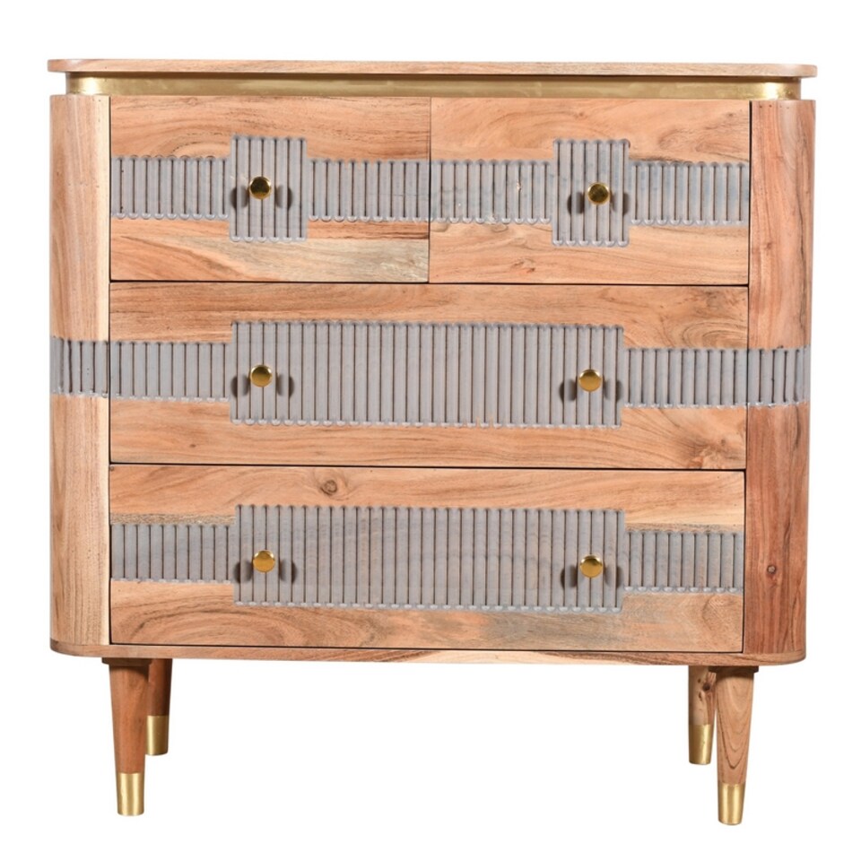 image 1 of Wilton 4 Drawers Chest - Acacia Wood - L40 x W90 x H90 cm