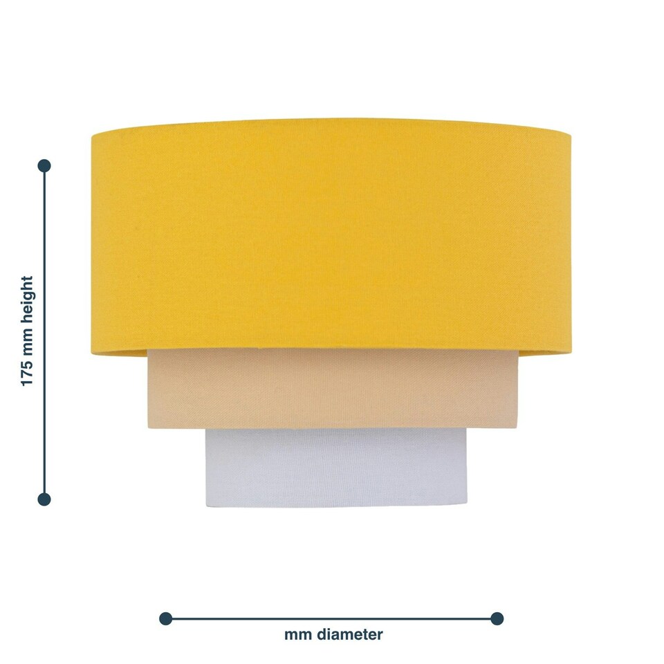 image 1 of First Choice Lighting Gabi Ochre Ombre Linen 22cm Table Lamp Shade Yellow