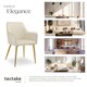 image 7 of Dining Chair Avane - velvet look, padded armchair, high backrest and high armrests | Cream | beige | 4
