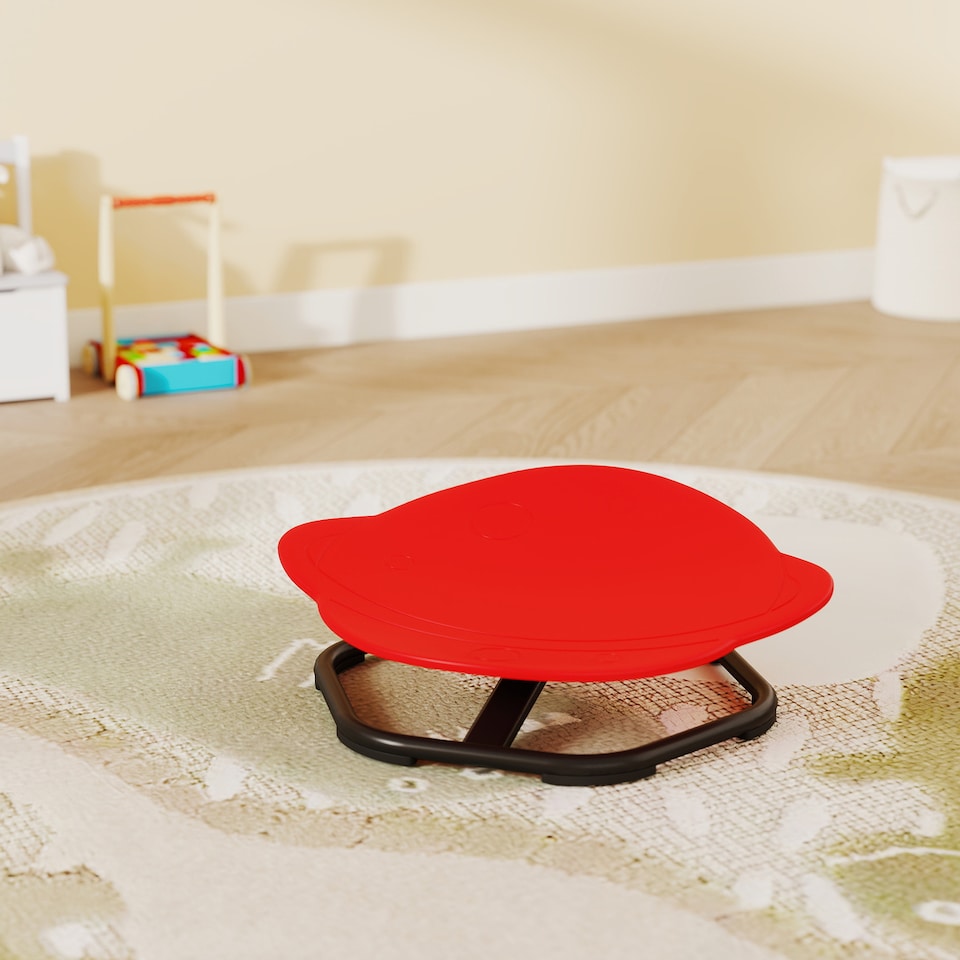 image 1 of AIYAPLAY Planet-Shaped Kids Swivel Chair, Sensory Spinning Chair, Red | Red
