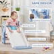 image 5 of AIYAPLAY 3 in 1 Kids Slide with Climber, Basketball Hoop and Ball, Blue
