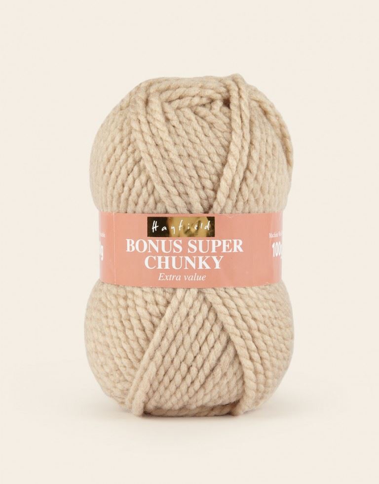 Hayfield Beige Bonus Super Chunky Yarn (Value Pack 10 x 100g Balls) For Crochet, Knitting - 82m per ball