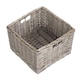 image 8 of Square Antique Wash Unlined Storage Basket Brown | Brown | M