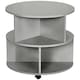 image 6 of 2 Tier Round Coffee Tea Table End Side Desk Sector Divider Shelves Storage Brown