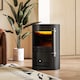 image 9 of HOMCOM Fireplace Electric Heater Stove w/ Thermostat Control Black Freestanding | Black
