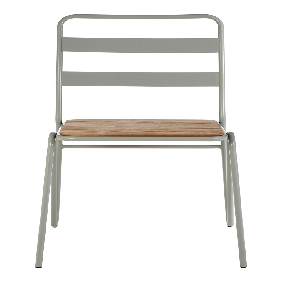 image 1 of Interiors by Premier Grey Metal Chair, Comfy Pink Metal Outdoor Chair, Effortless Cleaning Metal Chair