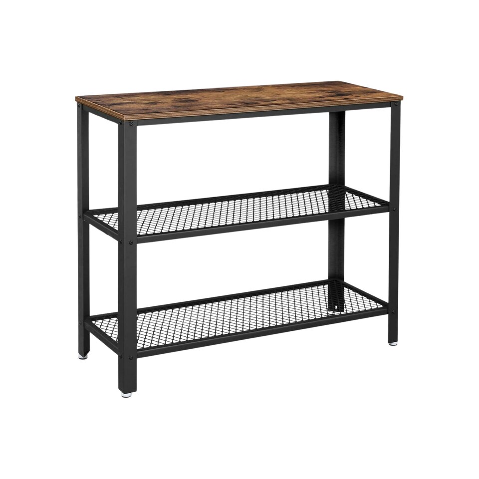 image 1 of 3 Tier Hallway Console Table Rustic Brown Brown