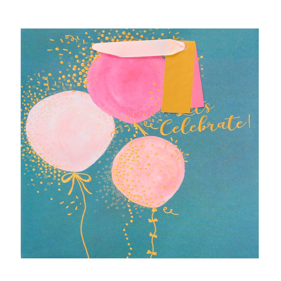 image 1 of Multipack of 3 Medium Gift Bags | Party Bags for Presents | Birthdays | For Her/Friend | Pink Balloons Design