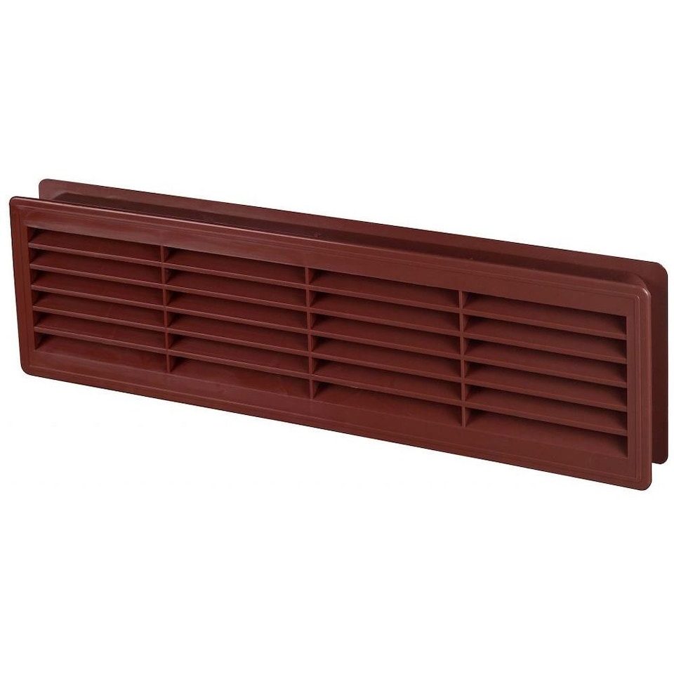 image 1 of Mahogany 120x440mm Internal Door Plastic Ventilation Grille Air Vent Collar | Brown | Mahogany
