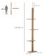image 7 of PawHut 260cm Cat Tree Floor To Ceiling Adjustable Height, Light Brown