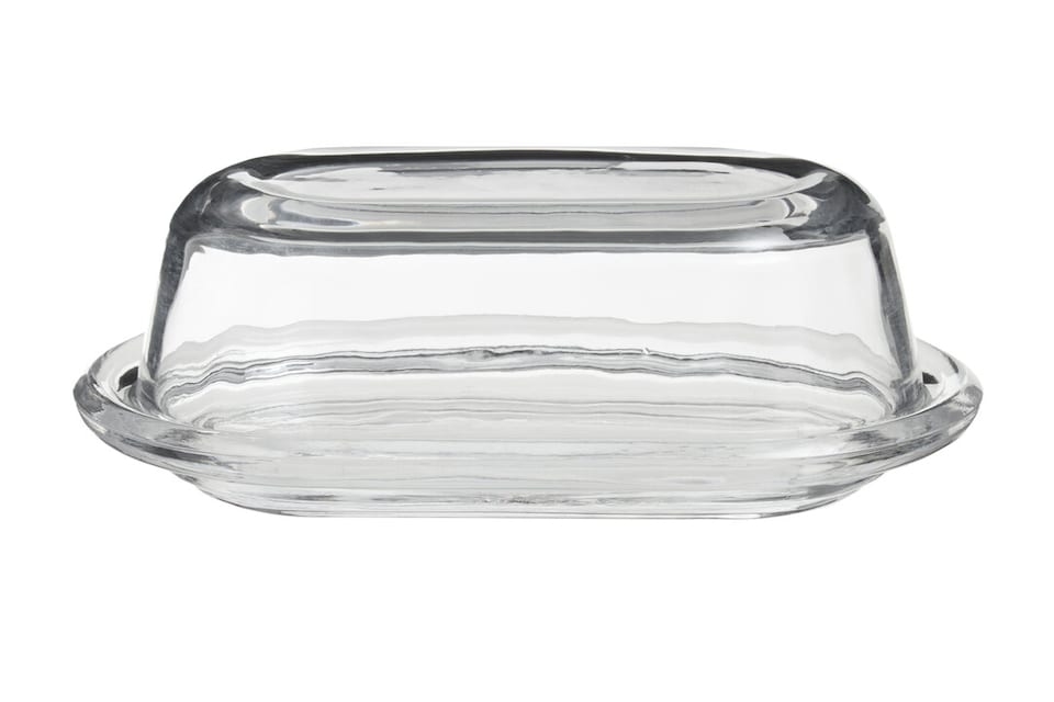 image 1 of Olivia Clear Glass Butter Dish